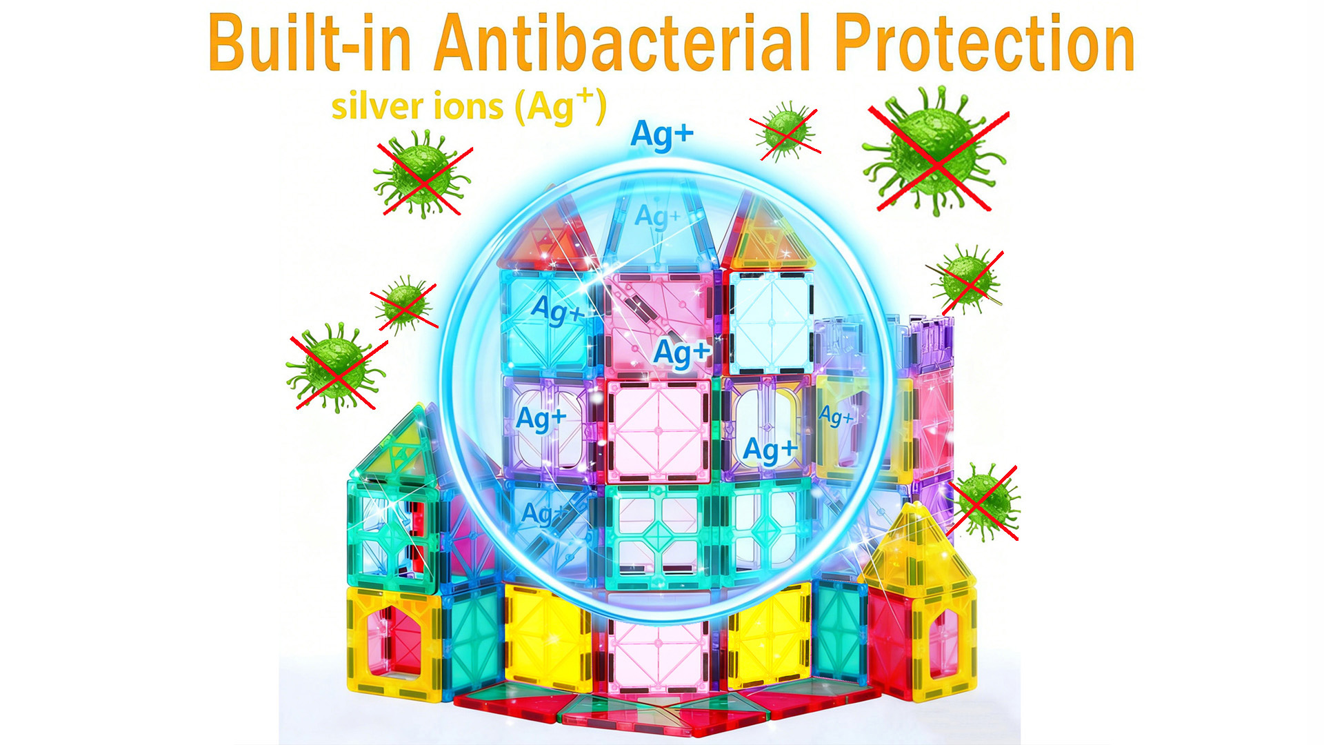 Amazon.com: HAPPYMATY Upgraded Antibacterial Magnetic Tiles - 106